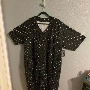Black and White Polka Dot Women's Robe
